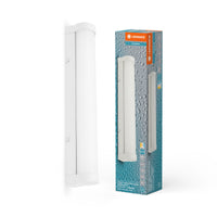 LEDVANCE ORBIS Tube Spiegel-/Wandleuchte mit LED, gefrostetes Glas/weiß, 9W, 900lm, dimmbar, 3000/4000K über Wandschalter einstellbar, 40cm Durchmesser, IP44 Schutz vor Fremdkörpern/Spritzwasser