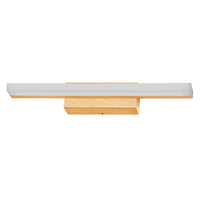 LEDVANCE Orbis Mirror Leuchte in Holzdekor, 40 cm, Aluminium-Gehäuse, 6. 8 W, 650 lm, IP44 Schutzart, Farbtemperatur einstellbar via Click CCT (4000 K und 3000 K), dimmbar über Touch-Steuerung