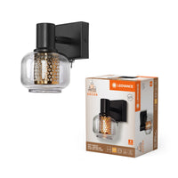 LEDVANCE DECOR Spot Firefly Wandleuchte, 1x2. 8W, E14, 250lm, 2700K, warmweiß, dimmbar, IP20, Metall/Glas, schwarz, LED enthalten und austauschbar