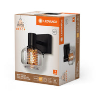LEDVANCE DECOR Spot Firefly Wandleuchte, 1x2. 8W, E14, 250lm, 2700K, warmweiß, dimmbar, IP20, Metall/Glas, schwarz, LED enthalten und austauschbar