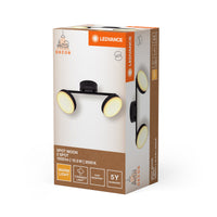 LEDVANCE Decor Spot Moon Leuchte schwarz, 2 verstellbare Leuchtenkopfe, 10. 5 W, 560 lm, 3000 K, Gehäuse aus Metall, funktionales und minimalistisches Design, einfache Montage, LED nicht austauschbar