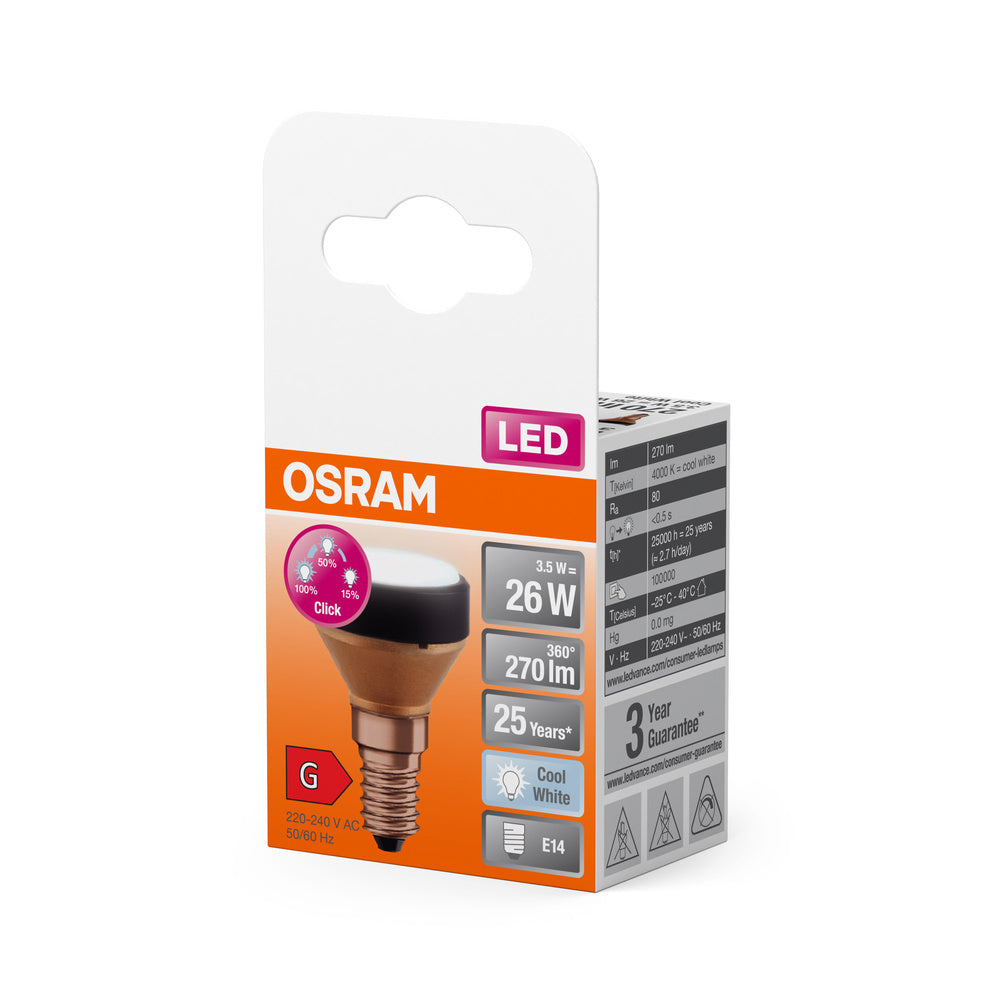 OSRAM LED FLAT LAMP Ultrakompakte Designlampe, 3-Stufen Dimmung, 4000K, 3.5W, Matt, E14 , Kaltweiß-LEDVANCE Shop
