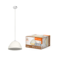 LEDVANCE Pendelleuchte Decor Camel Bell weiß aus Metall und Pappmaschee, E27, 375 mm Durchmesser, Leuchtenschirm aus recyceltem Material, langlebig durch austauschbare Lichtquelle, einfache Montage