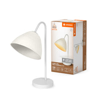 LEDVANCE Tischleuchte Decor Camel Bell weiß aus Metall und Pappmaschee, E14, dimmbar, 220 mm Länge, Leuchtenschirm aus recyceltem Material, langlebig durch austauschbare Lichtquelle, einfache Montage