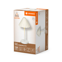 LEDVANCE Tischleuchte Decor Pulp weiß aus Metall und Pappmaschee, E14, dimmbar, 218 mm Durchmesser, Leuchtenschirm aus recyceltem Material, langlebig durch austauschbare Lichtquelle, einfache Montage