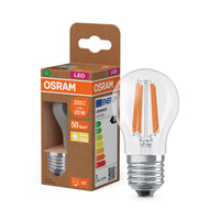 OSRAM LED CLASSIC P ENERGY EFFICIENCY A , LED-Lampe, Bleifreies Glas, Klar, 1,2 W, (ex 25 W), 255 lm, Warmweiß, 2700 K, Energieeffizienzklasse: A, CRI 80