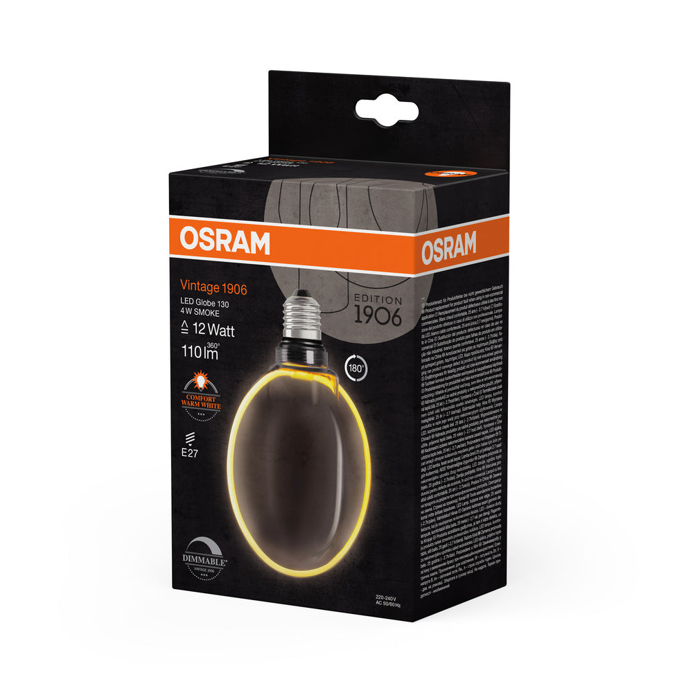 OSRAM VINTAGE 1906® LED Lampe LED CLASSIC GLOBE130 O - Form FILAMENT 4W 818 Smoke E27, 110 lm, 1800 K, Comfort warm white-LEDVANCE Shop