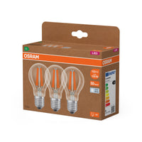 OSRAM LED LAMPS ENERGY CLASS A ENERGY EFFICIENCY FILAMENT CLASSIC A in A-Form, LED-Lampe, Glas, klar, 7,2 W, 1521 lm, 4000 K, Energieeffizienzklasse: A, CRI 80