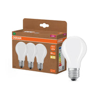 OSRAM LED LAMPS ENERGY CLASS A ENERGY EFFICIENCY FILAMENT CLASSIC A in A-Form, LED-Lampe, Glas, Matt, 7,2 W, 1521 lm, 2700 K, Energieeffizienzklasse: A, CRI 80