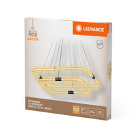 LEDVANCE Decor Tetragon 2-flammige Pendelleuchte aus geschwungenem Polycarbonat mit LED und Filament-Design, 23 W, 250 lm, 3000 K, 830 warmweiß, Click dimmbar, dunkelgrau, Kunststoff (PC), IP20