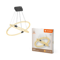 LEDVANCE Decor Celestio Pendelleuchte aus geschwungenem Polycarbonat mit LED und Filament-Design, 21 W, 2400 lm, 3000 K, 830 warmweiß, Click dimmbar, dunkelgrau, Kunststoff (PC), IP20