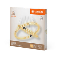 LEDVANCE Decor Celestio Pendelleuchte aus geschwungenem Polycarbonat mit LED und Filament-Design, 21 W, 2400 lm, 3000 K, 830 warmweiß, Click dimmbar, dunkelgrau, Kunststoff (PC), IP20