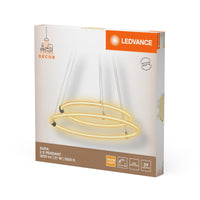 LEDVANCE Decor Aura, 2-flammige Pendelleuchte aus geschwungenem Polycarbonat mit LED und Filament-Design, 21W, 2400 lm, 3000 K, 830 warmweiß, Click dimmbar, dunkelgrau, Kunststoff (PC), 498 mm, IP20
