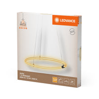 LEDVANCE Decor Aura Pendelleuchte aus geschwungenem Polycarbonat mit LED und Filament-Design, 18W, 2000 lm, 3000 K, 830 warmweiß, Click dimmbar, dunkelgrau, Kunststoff (PC), 498 mm, IP20