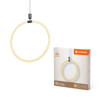 LEDVANCE Decor Aura Pendelleuchte Vert aus geschwungenem Polycarbonat mit LED und Filament-Design, 18 W, 2000 lm, 3000 K, 830 warmweiß, Click dimmbar, dunkelgrau, Kunststoff (PC), 498 mm, IP20