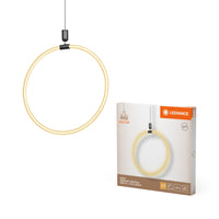 LEDVANCE Decor Aura Pendelleuchte Vert aus geschwungenem Polycarbonat mit LED und Filament-Design, 18 W, 2000 lm, 3000 K, 830 warmweiß, Click dimmbar, dunkelgrau, Kunststoff (PC), 498 mm, IP20