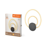 LEDVANCE Decor Helios Wandleuchte aus geschwungenem Polycarbonat mit LED und Filament-Design, mit Click Select, 12 W, 960 lm, 3000 K, 830 warmweiß, nicht dimmbar, dunkelgrau, Kunststoff (PC), IP20