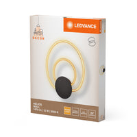 LEDVANCE Decor Helios Wandleuchte aus geschwungenem Polycarbonat mit LED und Filament-Design, mit Click Select, 12 W, 960 lm, 3000 K, 830 warmweiß, nicht dimmbar, dunkelgrau, Kunststoff (PC), IP20