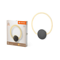 LEDVANCE Decor Aura Wandleuchte aus geschwungenem Polycarbonat mit LED und Filament-Design, 10 W, 800 lm, 3000 K, 830 warmweiß, Click Select, dunkelgrau, Kunststoff (PC), IP20
