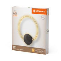 LEDVANCE Decor Aura Wandleuchte aus geschwungenem Polycarbonat mit LED und Filament-Design, 10 W, 800 lm, 3000 K, 830 warmweiß, Click Select, dunkelgrau, Kunststoff (PC), IP20