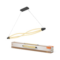 LEDVANCE Decor Swirl Pendelleuchte aus geschwungenem Polycarbonat mit LED und Filament-Design, 22 W, 2400 lm, 3000 K, 830 warmweiß, Click dimmbar, dunkelgrau, Kunststoff (PC), IP 20