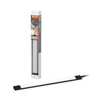 LEDVANCE Linear Edge Sensor Hochvolt-Unterbauleuchte mit IR Sensor, 30 cm, 8 W, 640 lm, 3000/4000/6500 K, warmweiß/kaltweiß/Tageslicht, CCT dimmbar, schwarzes Aluminium, IP20