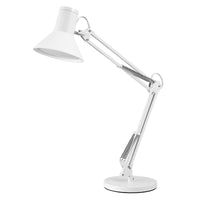 LEDVANCE Office Line Retro-Schreibtischleuchte mit langem Arm, stufenlos dimmbar, in Weiß aus Metall und Kunststoff, IP20-Schutz, für das Home Office
