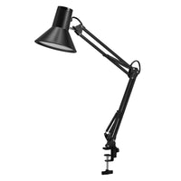 LEDVANCE Office Line Retro-Klemmleuchte mit langem Arm in Schwarz aus Metall und Kunststoff, stufenlos dimmbar, mit IP20-Schutz, für das Home Office