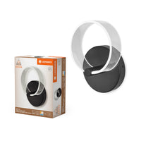 LEDVANCE DECOR Circle Wandleuchte, 8W, 370lm, 3000K/4200K/6500K, Lichtfarbe wählbar warmweiß, kaltweiß, kaltweißes Tageslicht, mit Click CCT, nicht dimmbar, IP20, PMMA, schwarz, LED nicht austauschbar