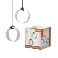 LEDVANCE Decor Circle dekorative Pendelleuchte, 2-flammig, PL, 14W, 930lm, 3000K/4200K/6500K, warmweiß/kaltweiß/Tageslicht, Click-CCT, nicht dimmbar, IP20, Kunststoff, schwarz, LED nicht austauschbar