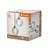 LEDVANCE Decor Circle dekorative Pendelleuchte, 2-flammig, PL, 14W, 930lm, 3000K/4200K/6500K, warmweiß/kaltweiß/Tageslicht, Click-CCT, nicht dimmbar, IP20, Kunststoff, schwarz, LED nicht austauschbar