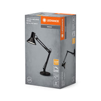 LEDVANCE Office Line Retro-Schreibtischleuchte mit langem Arm, stufenlos dimmbar, in Schwarz aus Metall und Kunststoff, IP20-Schutz, für Home Office