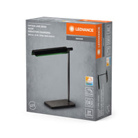 LEDVANCE Office Line Desk Roof Schreibtischleuchte mit induktivem Laden und 3-stufiger Dimm- und Farbtemperaturanpassungsfunktion in Schwarz aus Metall und Kunststoff, IP20-Schutz, für Home Office