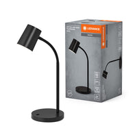LEDVANCE Office Line Trapezium Schreibtischleuchte mit biegsamem Flexarm in Schwarz aus Kunststoff, GU10-Sockel, IP20-Schutz, für Home Office