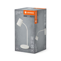 LEDVANCE Office Line Trapezium Schreibtischleuchte mit biegsamem Flexarm in Weiß aus Kunststoff, GU10-Sockel, IP20-Schutz, für Home Office