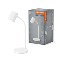 LEDVANCE Office Line Trapezium Schreibtischleuchte mit biegsamem Flexarm in Weiß aus Kunststoff, GU10-Sockel, IP20-Schutz, für Home Office