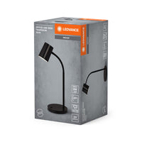 LEDVANCE Office Line Trapezium Schreibtischleuchte mit biegsamem Flexarm in Schwarz aus Kunststoff, GU10-Sockel, IP20-Schutz, für Home Office