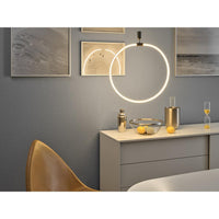 LEDVANCE Decor Aura Pendelleuchte Vert aus geschwungenem Polycarbonat mit LED und Filament-Design, 18 W, 2000 lm, 3000 K, 830 warmweiß, Click dimmbar, dunkelgrau, Kunststoff (PC), 498 mm, IP20