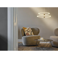 LEDVANCE Decor Aura, 2-flammige Pendelleuchte aus geschwungenem Polycarbonat mit LED und Filament-Design, 21W, 2400 lm, 3000 K, 830 warmweiß, Click dimmbar, dunkelgrau, Kunststoff (PC), 498 mm, IP20