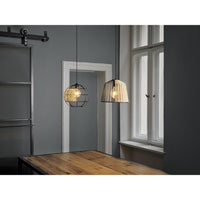 LEDVANCE DECOR Cage Bell Pendant Hängeleuchte, E27, nicht dimmbar, IP20, Rattan/Metall, 260mm, schwarz/braun