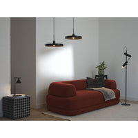 LEDVANCE Decor Plate dekorative Hängelampe mit tellerförmigem Lampenschirm, 400mm, mit E27 Fassung, IP20, Metall, schwarz/beige