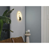 LEDVANCE Decor Helios Wandleuchte aus geschwungenem Polycarbonat mit LED und Filament-Design, mit Click Select, 12 W, 960 lm, 3000 K, 830 warmweiß, nicht dimmbar, dunkelgrau, Kunststoff (PC), IP20