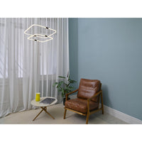 LEDVANCE Decor Tetragon 2-flammige Pendelleuchte aus geschwungenem Polycarbonat mit LED und Filament-Design, 23 W, 250 lm, 3000 K, 830 warmweiß, Click dimmbar, dunkelgrau, Kunststoff (PC), IP20