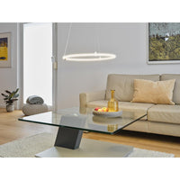 LEDVANCE Decor Aura Pendelleuchte aus geschwungenem Polycarbonat mit LED und Filament-Design, 18W, 2000 lm, 3000 K, 830 warmweiß, Click dimmbar, dunkelgrau, Kunststoff (PC), 498 mm, IP20