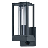 OSRAM Endura Classic LED Wandleuchte Frame, E27 Fassung, PIR Sensor, IP44, Aluminium dunkelgrau, Glas