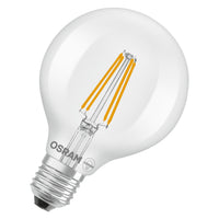 OSRAM LED LAMPS ENERGY CLASS A ENERGY EFFICIENCY FILAMENT CLASSIC Globe , LED-Lampe, Bleifreies Glas, Klar, 5 W, (ex 75 W), 1055 lm, Warmweiß, Energieeffizienzklasse: A