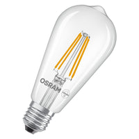 OSRAM LED LAMPS ENERGY CLASS A  ENERGY EFFICIENCY FILAMENT CLASSIC EDISON in Edison-Form-Form, LED-Lampe, Bleifreies Glas, 806 lm, Warmweiß, Energieeffizienzklasse: A