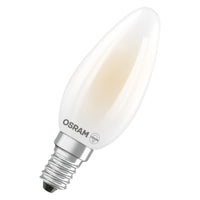 OSRAM LED CLASSIC B ENERGY EFFICIENCY A in B-Form, LED-Lampe, Bleifreies Glas, Matt, 2,2 W, (ex 40 W), 470 lm, Warmweiß, 2700 K, Energieeffizienzklasse: A, CRI 80, 2er