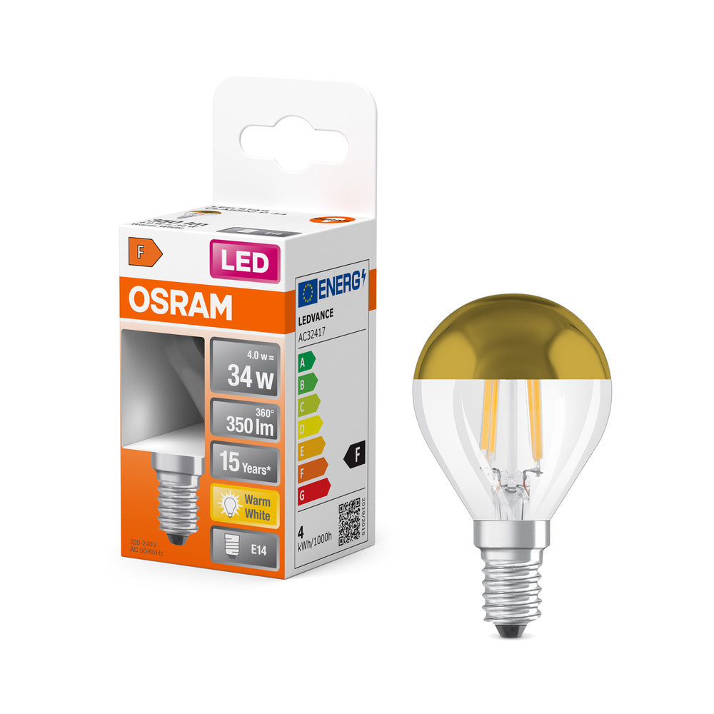 OSRAM LED Lampe LED Retrofit CLASSIC P Mirror 4W 827 Clear E14, 380 lm, 2700 K, Warmweiß-LEDVANCE Shop