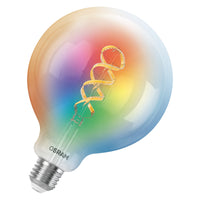 OSRAM SMART+ MATTER Filament Classic shapes multicolor in Globus-Form, LED-Lampe, Glas, klar, 4,8 W, (ex 40 W), 470 lm, RGBW, Matter, Smartspeaker-Kompatibel, Dimmbar